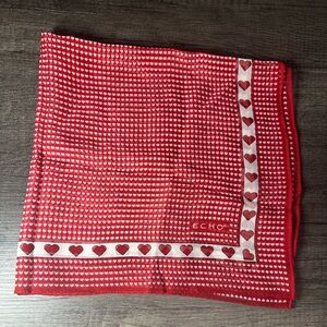 Echo Red and White Heart Design Scarf
